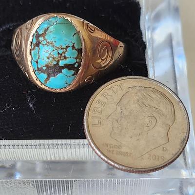 14K gold and turquoise ring