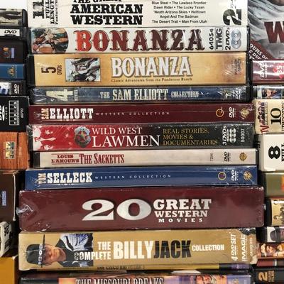 LOT 23: Large Collection of Western Movies on DVD - John Wayne, Sam Elliot, Tom Selleck & More