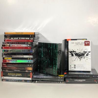 LOT 31: NIP Matrix Special Edition DVD Box Set, The Dark Knight Trilogy Special Edition, Close Encounters of the 3rd Kind 30th...