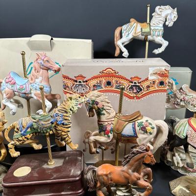 LOT 83: Vintage Carousel Music Box Figurine Collection - Willitts Designs & More