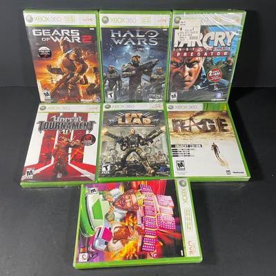 LOT 91: Sealed Xbox 360 Video Games - Halo Wars, Eat Lead, Farcry & More