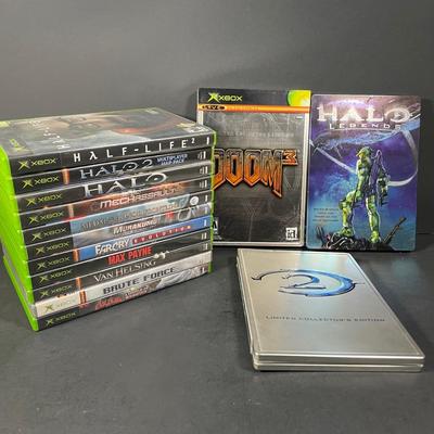 LOT 92: Collection Of Original Xbox Games - Doom 3 Collectors Edition, Halo 2 Collectors Edition, Van Helsing, Evil Dead & More