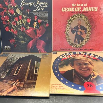 LOT 140: Country Music Vinyl Record Collection - George Jones, Buck Owens, Mel Tillis and More