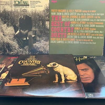 LOT 142: Country Music Vinyl Records - Hank Williams, Patsy Cline, Tom Hall and More