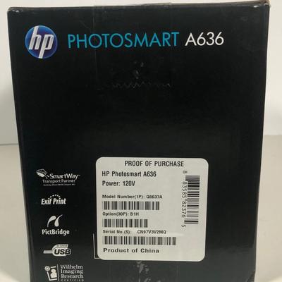 LOT 168: NIP - HP Photosmart A636 Photo Printer, Pandigital Photo Link One Touch Scanner & Sharper Image Slide and Negative Converter