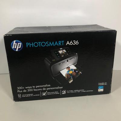 LOT 168: NIP - HP Photosmart A636 Photo Printer, Pandigital Photo Link One Touch Scanner & Sharper Image Slide and Negative Converter