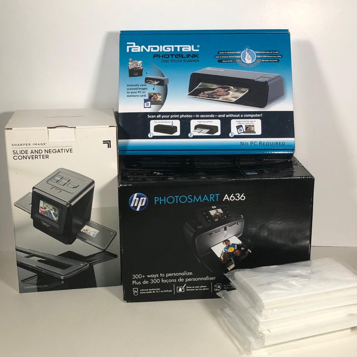 LOT 168 NIP HP Photosmart A636 Photo Printer, Pandigital Photo Link