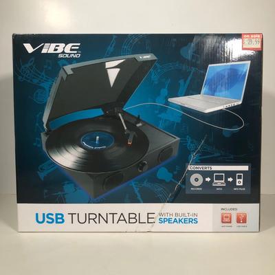 LOT 182: NIP Vibe Sound USB Turntable w/ Built-in Speakers