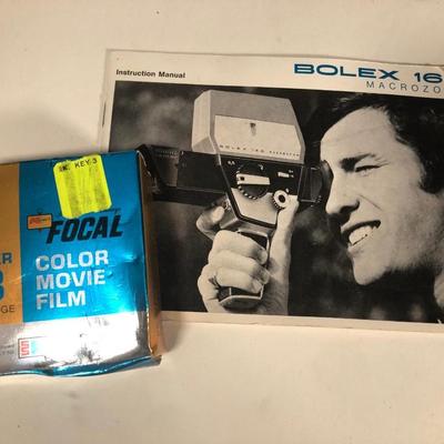 LOT 198: Vintage Bolex 160 MacroZoom Super 8 Movie Camera w/ Case, Manual & NIP Keystone Cool Brite Movie Light