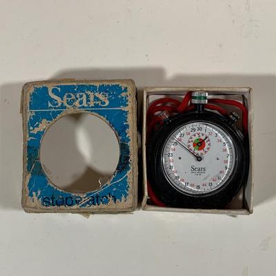 LOT 221: Vintage Collection: Platignum Left Hand Set Fountain Pen W/ Interchangeable Nibs, Sears & NE Swiss Stopwatches, Boy Scout Sun...