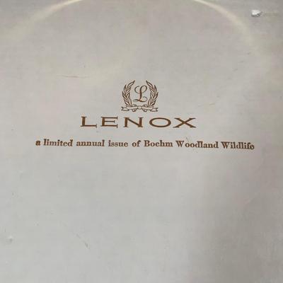 LOT 222: Lenox Christmas Serving Platter & Bowl, Vintage Corinthian Vase, Baby Jewel Carousel Frame, & Boehm/Lenox 1980 Woodland Wildlife...