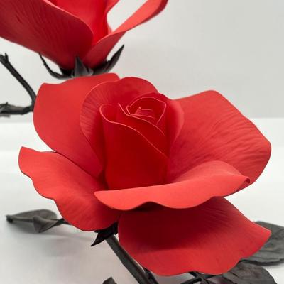 LOT 242: Boehm Porcelain Rose Burning Love Centerpiece Made in England 1990