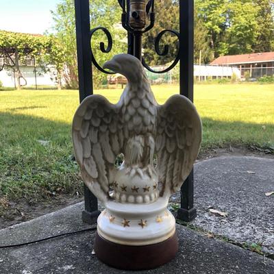 LOT 277: Vintage Ceramic Eagle Lamp
