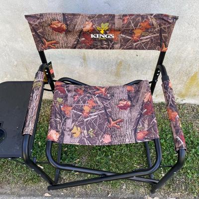 LOT 289: 2 Kings Camo Deluxe Folding Chairs w/ Tray Table (New With Tags)