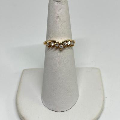 LOT 325: 14K Gold Cubic Zirconia Size 6 Rings - Marked P14K & DQ - 4.60 gtw