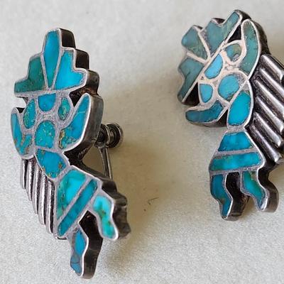 Zuni Pueblo Vintage Rainbow Man earrings