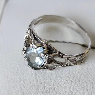 925 Sterling and Aquamarine Ring