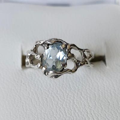 925 Sterling and Aquamarine Ring