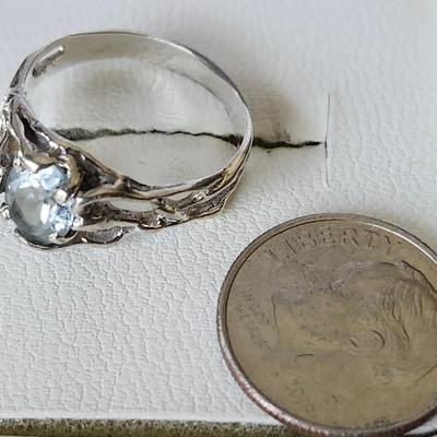 925 Sterling and Aquamarine Ring