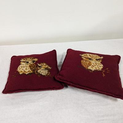 Embroidered Owl Pillows
