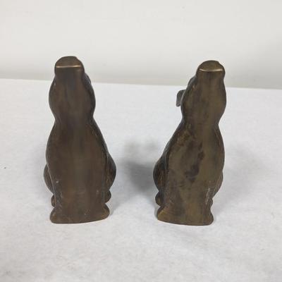 Brass Rabbit Bookends