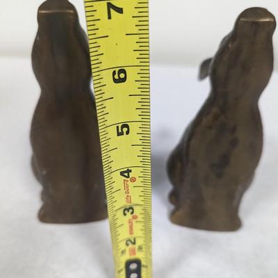 Brass Rabbit Bookends