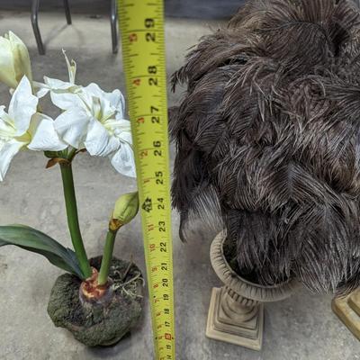 Osterich Feather 'Trees' in Urn Vases