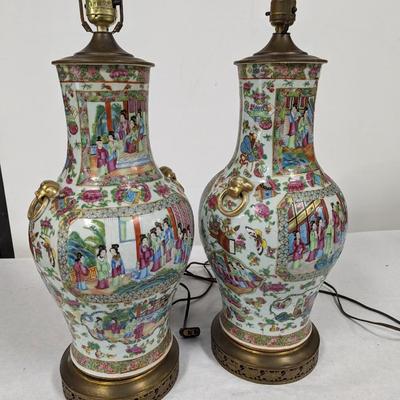 Pair Of Asian Table Lamps