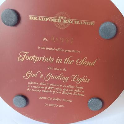 Bradford Exchange Numbered limited-edition Footprints in the sand 1st issue of God's Guiding lights collection
