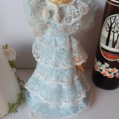 Vintage 1970's era Candles and beautiful lace dressed doll
