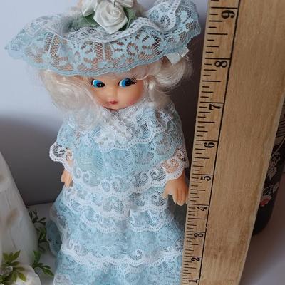 Vintage 1970's era Candles and beautiful lace dressed doll