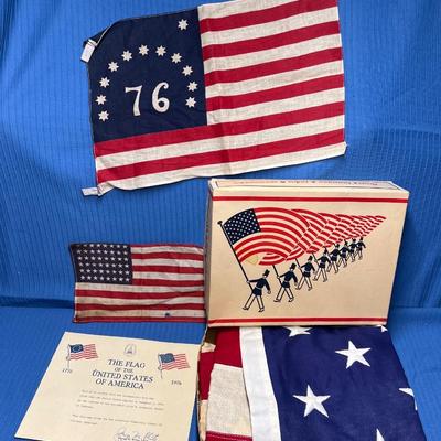 Vintage American Flags ~ Largest is 5’ x 8’ cotton