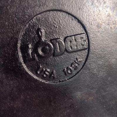 Lodge Cast Iron Skillet with Helper Handle- Approx 12" in Diameter