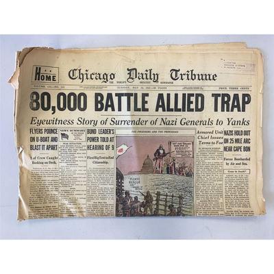 Chicago Daily Tribune Original 1943 Vintage Newspaper