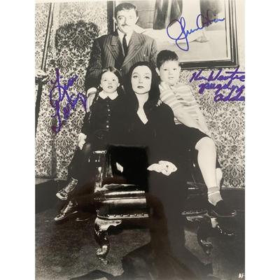 The Addams Family cast signed photo. GFA Authenticated