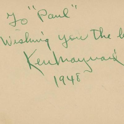 Ken Maynard signed note