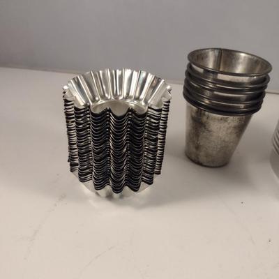 Collection of Miniature Metal Molds and Tart Pans