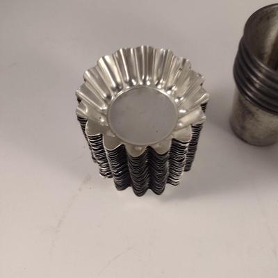 Collection of Miniature Metal Molds and Tart Pans