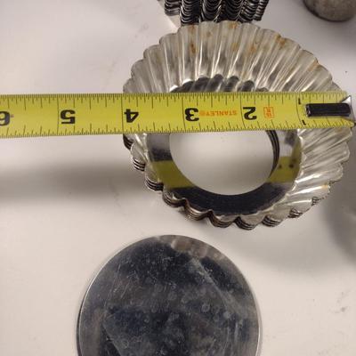 Collection of Miniature Metal Molds and Tart Pans