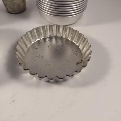 Collection of Miniature Metal Molds and Tart Pans