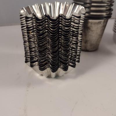 Collection of Miniature Metal Molds and Tart Pans