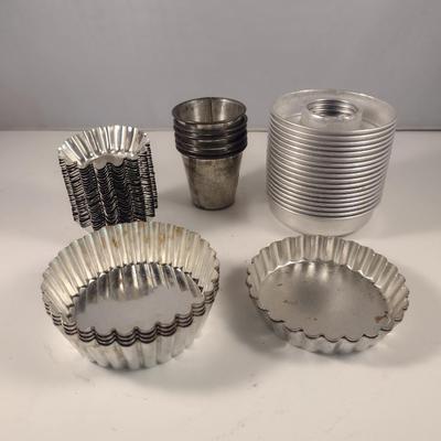 Collection of Miniature Metal Molds and Tart Pans