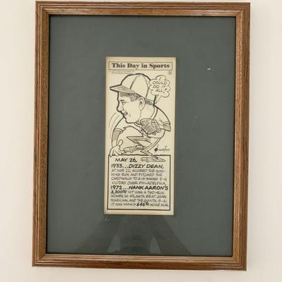 Hank Aaron newspaper cartoon clip