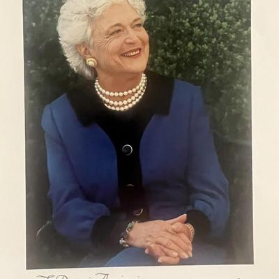 Barbara Bush signed photo