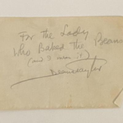 Music composer Deems Taylor signed note