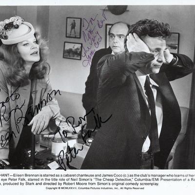 The Cheap Detective Eileen Brennan, Peter Falk and James Coco signed movie photo