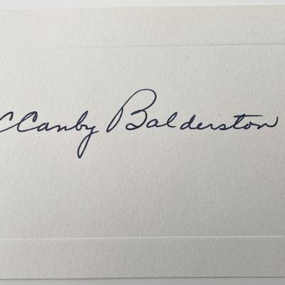 Former Vice Chair of the Federal Reserve C. Canby Balderston original signature