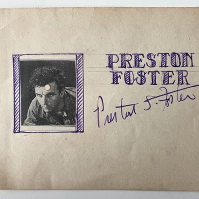 Preston S. Foster original signature with photo