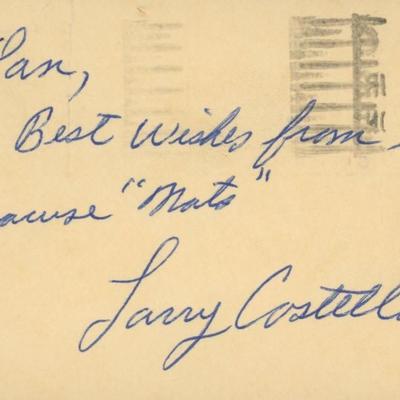Larry Costello original signature cut