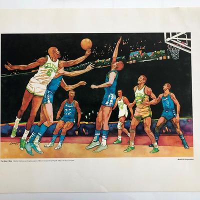 The Way It Was Art Series. Boston Celtics - Los Angeles Lakers NBA Championship Playoff, 1962 Print by Saul Lambert
